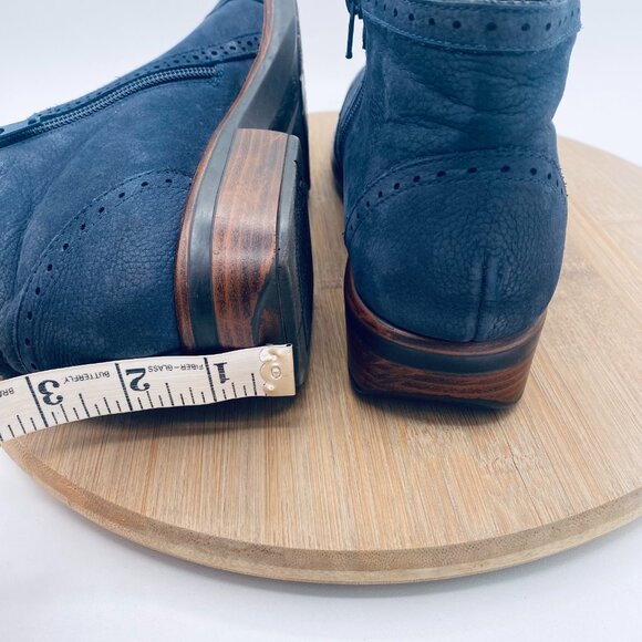 Naot Boots Womens 11 42 Blue Leather Ankle Cap Toe Zip Minimalist - Picture 7 of 11